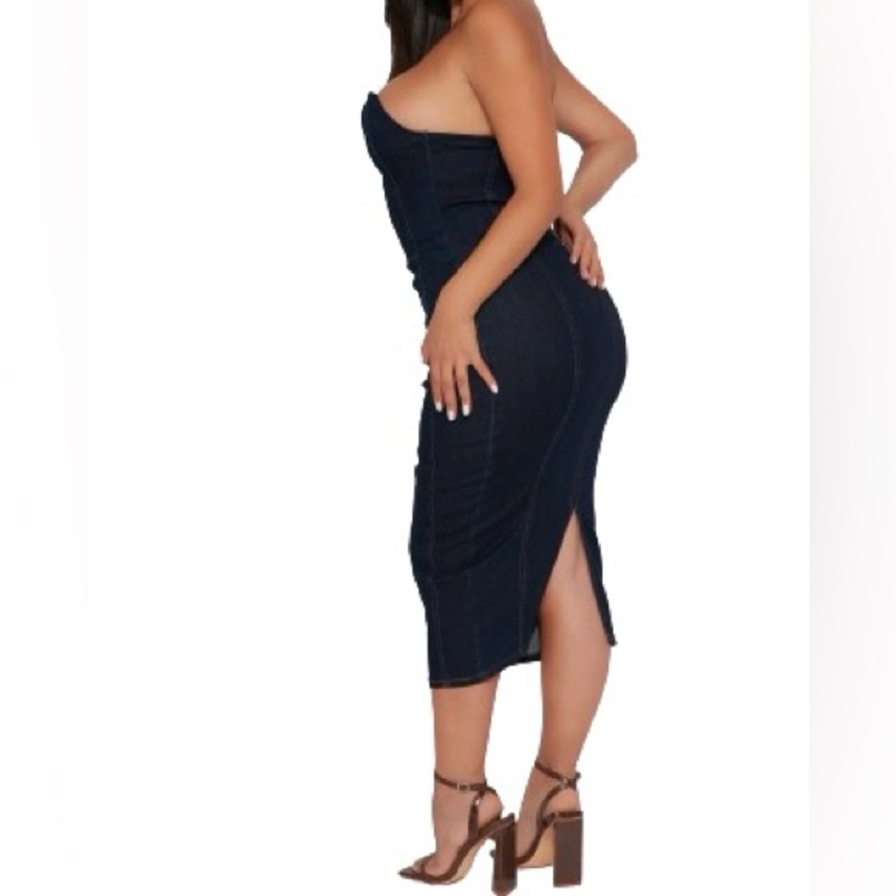 Midi Denim Dress - Dark Wash - Picture 2 of 2